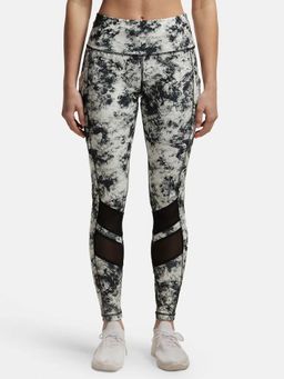 Jockey - MW38 Women Microfiber Elastane Active Wear Leggings - Black Printed
