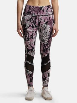 Jockey - MW38 Women Microfiber Elastane Active Wear Leggings - Old Rose Printed