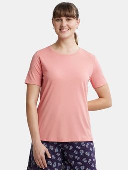 Jockey - RX71 Women Micro Modal Cotton Relaxed Fit Round Neck T-Shirt - Peach Blossom