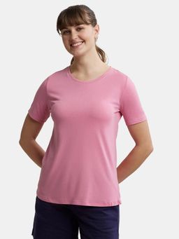Jockey - RX71 Women Micro Modal Cotton Relaxed Fit Round Neck T-Shirt - Wild Rose