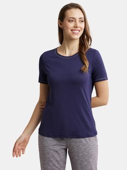 Jockey - RX71 Women Micro Modal Cotton Relaxed Fit Round Neck T-Shirt - Classic Navy