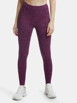 Jockey - MW68 Women Microfiber Elastane 7/8th Active Wear Leggings - Grapewine Print