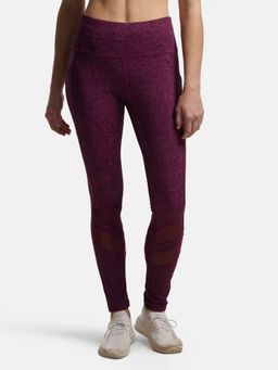 Jockey - MW38 Women Microfiber Elastane Active Wear Leggings - Grapewine Print