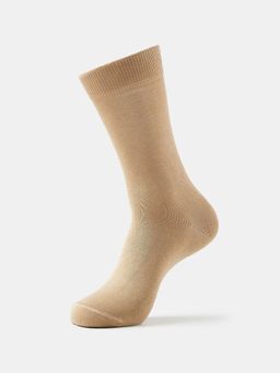 Jockey - 7192 Men Mercerized Cotton Elastane Stretch Crew Length Socks - Beige