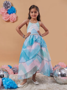 PSPeaches - Blue Organza Dress for Girls