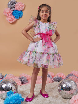 PSPeaches - White Leaf Dress for Girls