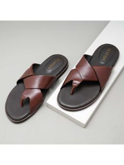 Ruosh - The Rubio Brown Men Cross-Strap Slipper Sandals