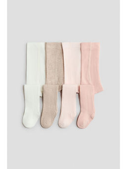 H&M - Kids Beige 4-Pack Fine-Knit Tights