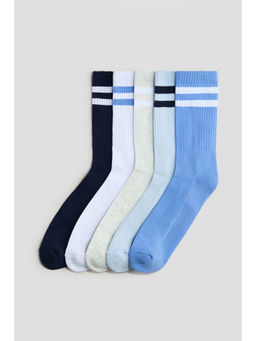 H&M - Kids White 5-Pack Ribbed Terry Socks