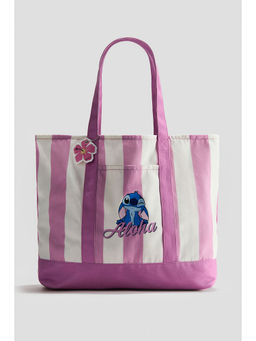 H&M - Girls Pink Print-Motif Canvas Tote Bag