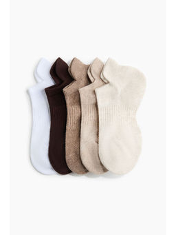 H&M - Girls Beige 5-Pack Sports Socks