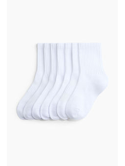 H&M - Kids White 7-Pack Sports Socks With Drymove