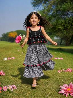 Somersault - Black Gingham Skirt with Tulip Top (Set of 2)
