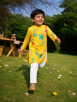 Somersault - Yellow Printed Kurta and Pyjama