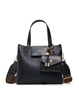 Aldo - Women Caliora Black Solid Satchel with Detachable Strap and Pouch