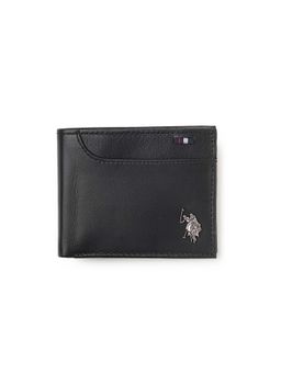 U.S. POLO ASSN. - Men Opera Black Leather Two Fold Wallet