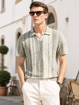 The Indian Garage Co - Men's Green Relaxed Fit Half Sleeves Polo T-Shirt