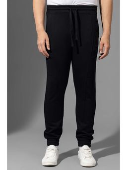 GRITSTONES - Men's Black Regular Fit Fleece Solid Jogger