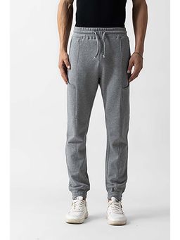 GRITSTONES - Men's Grey Regular Fit Fleece Solid Jogger