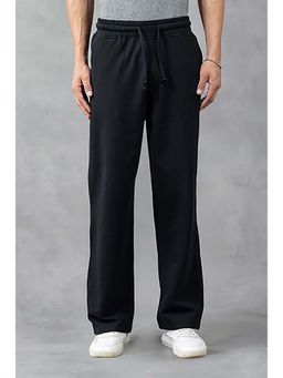 GRITSTONES - Men's Black Solid Straight Trackpant