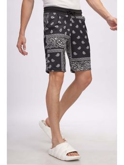 GRITSTONES - Men's White Black Printed Summer Shorts
