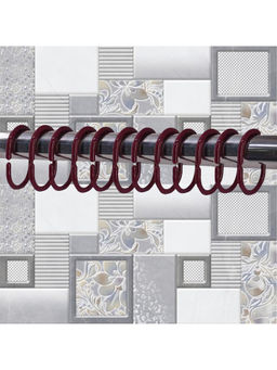 Kookee - Brown Rust Proof Plastic Shower Curtain Rings (Pack of 24)