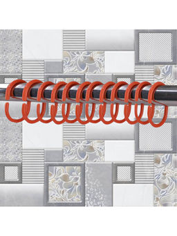 Kookee - Orange Rust Proof Plastic Shower Curtain Rings (Pack of 24)