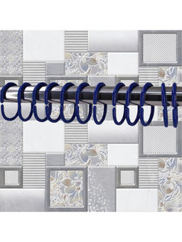 Kookee - Blue Rust Proof Plastic Shower Curtain Rings (Pack of 24)