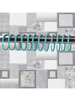 Kookee - Turquoise Rust-Proof Plastic Shower Curtain Rings (Pack of 36)
