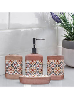 Kookee - Multi-Color Ceramic Bathroom Modern Luxury Bath Accessories (Set of 4)