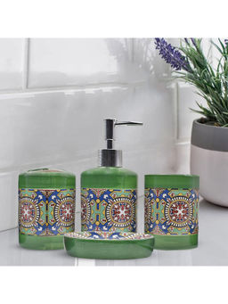 Kookee - Multi-Color Ceramic Bathroom Modern Luxury Bath Accessories (Set of 4)