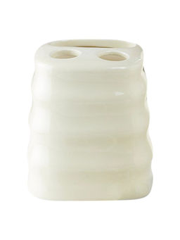 Kookee - Off White Premium Quality Ceramic Toothbrush Holder