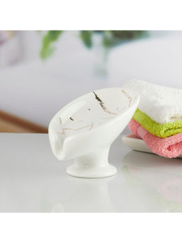 Kookee - White Ceramic Stylish & Practical Bathroom Soap Dish
