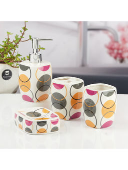 Kookee - Multi-Color Ceramic Bathroom Modern Luxury Bath Accessories (Set of 4)