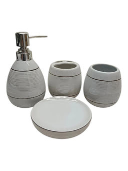 Kookee - Multi-Color Ceramic Bathroom Modern Luxury Bath Accessories (Set of 4)