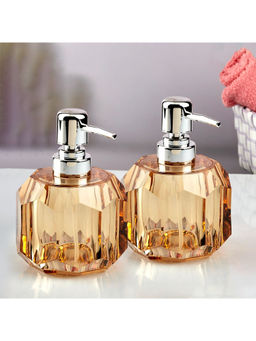 Kookee - Brown Stylish Refillable Bathroom Ceramic Soap Dispensers (Pack of 2)