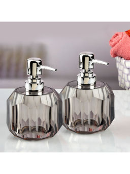 Kookee - Grey Stylish Refillable Bathroom Ceramic Soap Dispensers (Pack of 2)