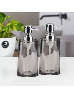 Kookee - Grey Stylish Refillable Bathroom Ceramic Soap Dispensers (Pack of 2)
