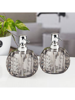 Kookee - Grey Stylish Refillable Bathroom Ceramic Soap Dispensers (Pack of 2)