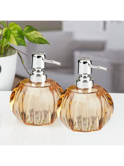 Kookee - Brown Stylish Refillable Bathroom Ceramic Soap Dispensers (Pack of 2)