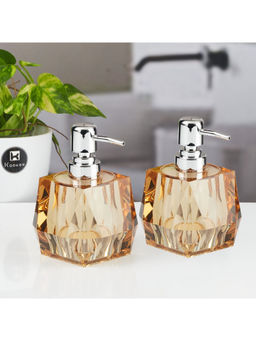 Kookee - Brown Stylish Refillable Bathroom Ceramic Soap Dispensers (Pack of 2)