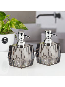 Kookee - Grey Stylish Refillable Bathroom Ceramic Soap Dispensers (Pack of 2)
