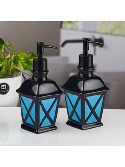 Kookee - Blue Stylish Refillable Bathroom Ceramic Soap Dispensers (Pack of 2)