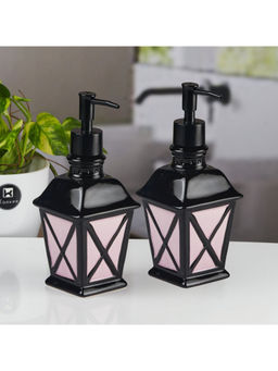 Kookee - Pink Stylish Refillable Bathroom Ceramic Soap Dispensers (Pack of 2)