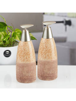 Kookee - Multi-Color Stylish Refillable Bathroom Ceramic Soap Dispensers (Pack of 2)