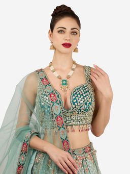 Zaveri Pearls - Multicolor Stones Multistrand Beaded Necklace And Earring Set-Zpfk22159