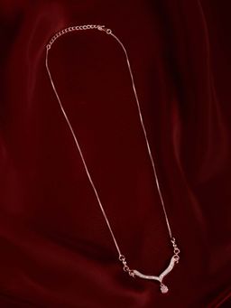 Zaveri Pearls - Rose Gold Tone Dazzling Cubic Zirconia Contemporary Necklace-Zpfk22165