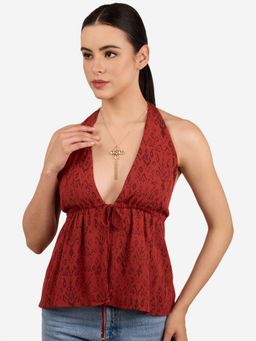 Zaveri Pearls - Lct And Pink Color Dazzling Stones Flower Statement Necklace-Zpfk22186