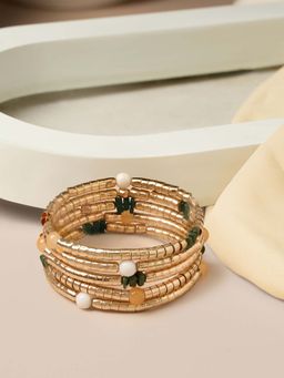 Zaveri Pearls - Multicolor Beaded Contemporary Stack Bracelets-Zpfk22191 Pack Of 5