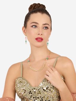 Zaveri Pearls - Women Multi-Color Beads Multistrand Fusion Jewellery Set